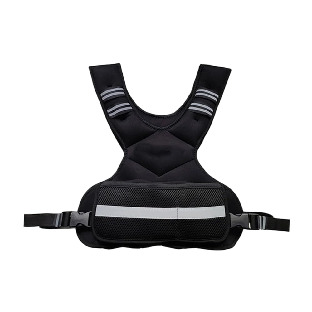 Adjustable Weighted Vest with Reflective Strips for Fitness Training