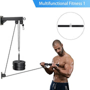 Cable Pulley System with Lat Pulldown Attachments for Home Gym Training