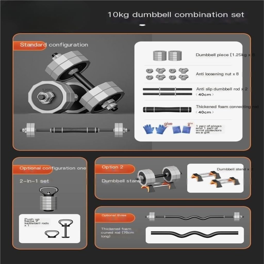 Adjustable Dumbbell, Barbell & Kettlebell Training Set
