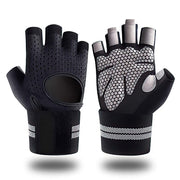 Fingerless Workout Gloves with Wrist Wrap Support & Palm Protection