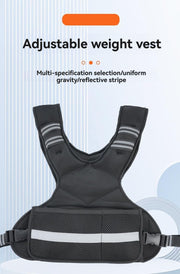 Adjustable Weighted Vest with Reflective Strips for Fitness Training