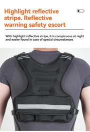 Adjustable Weighted Vest with Reflective Strips for Fitness Training