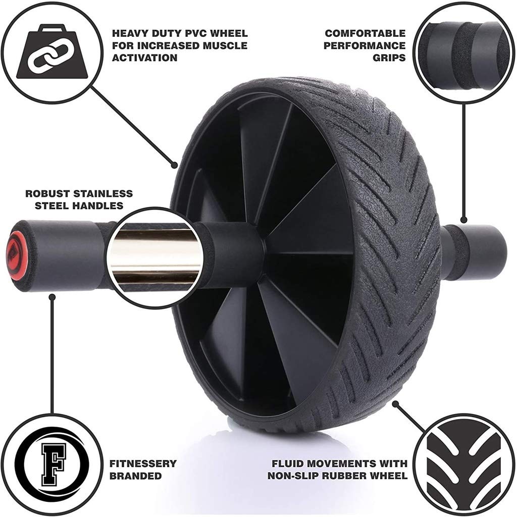 Ab Roller with Anti-Slip Grips for Core Training