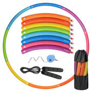 Adjustable Weighted Fitness Hoop with Detachable Sections for Home Workouts