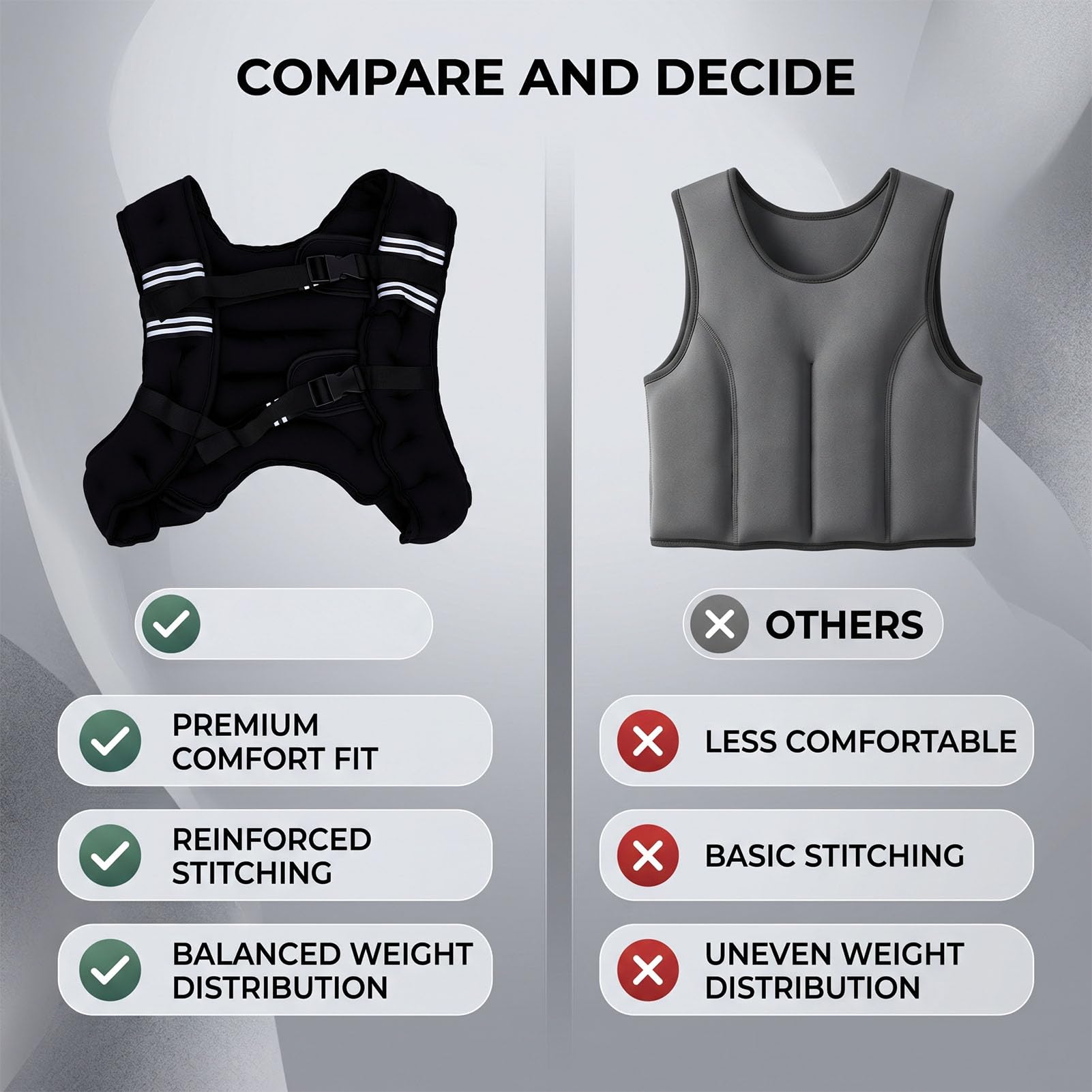 Adjustable Weighted Vest with Reflective Stripes for Training & Running