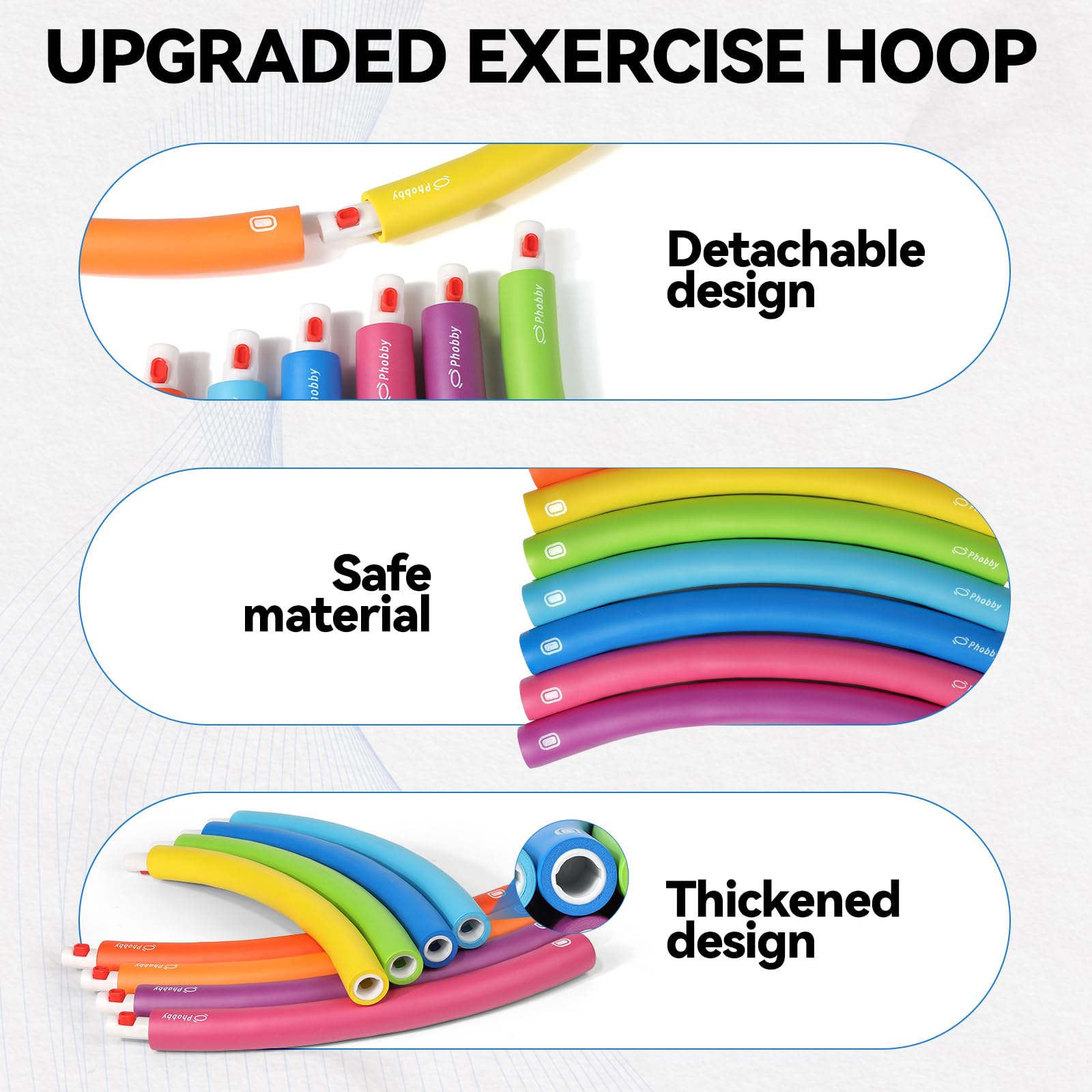 Adjustable Weighted Fitness Hoop with Detachable Sections for Home Workouts