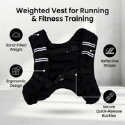 Adjustable Weighted Vest with Reflective Stripes for Training & Running