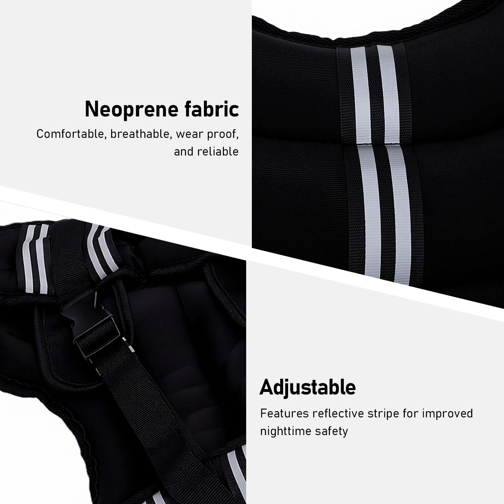 Adjustable Weighted Vest with Reflective Stripes for Training & Running