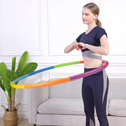Adjustable Weighted Fitness Hoop with Detachable Sections for Home Workouts