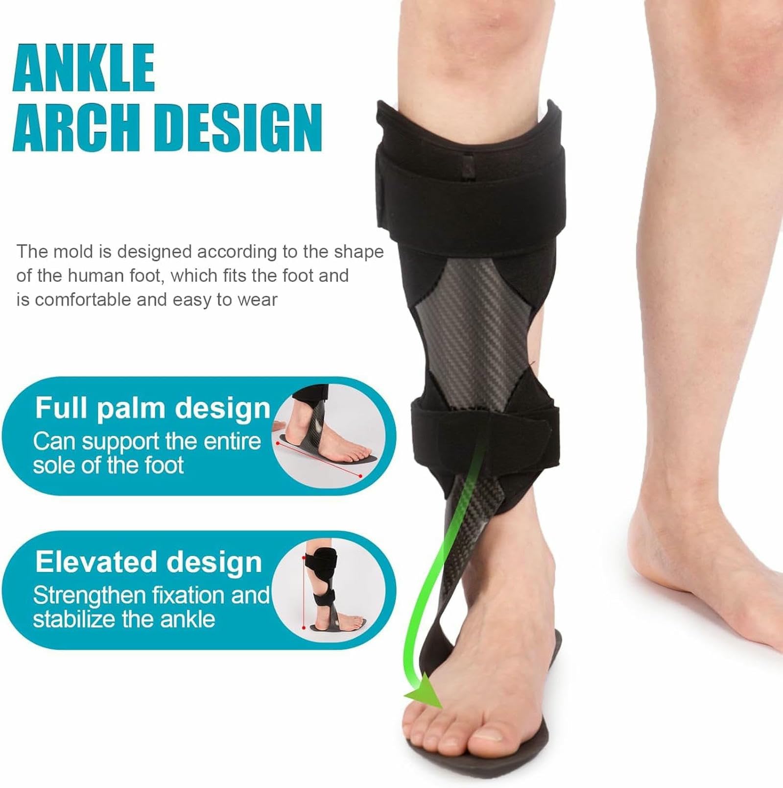 Carbon Fiber AFO Foot Drop Brace for Walking & Ankle Support