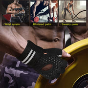 Fingerless Workout Gloves with Wrist Wrap Support & Palm Protection
