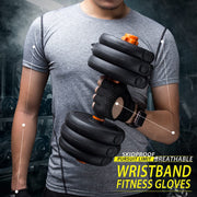 Fingerless Workout Gloves with Wrist Wrap Support & Palm Protection