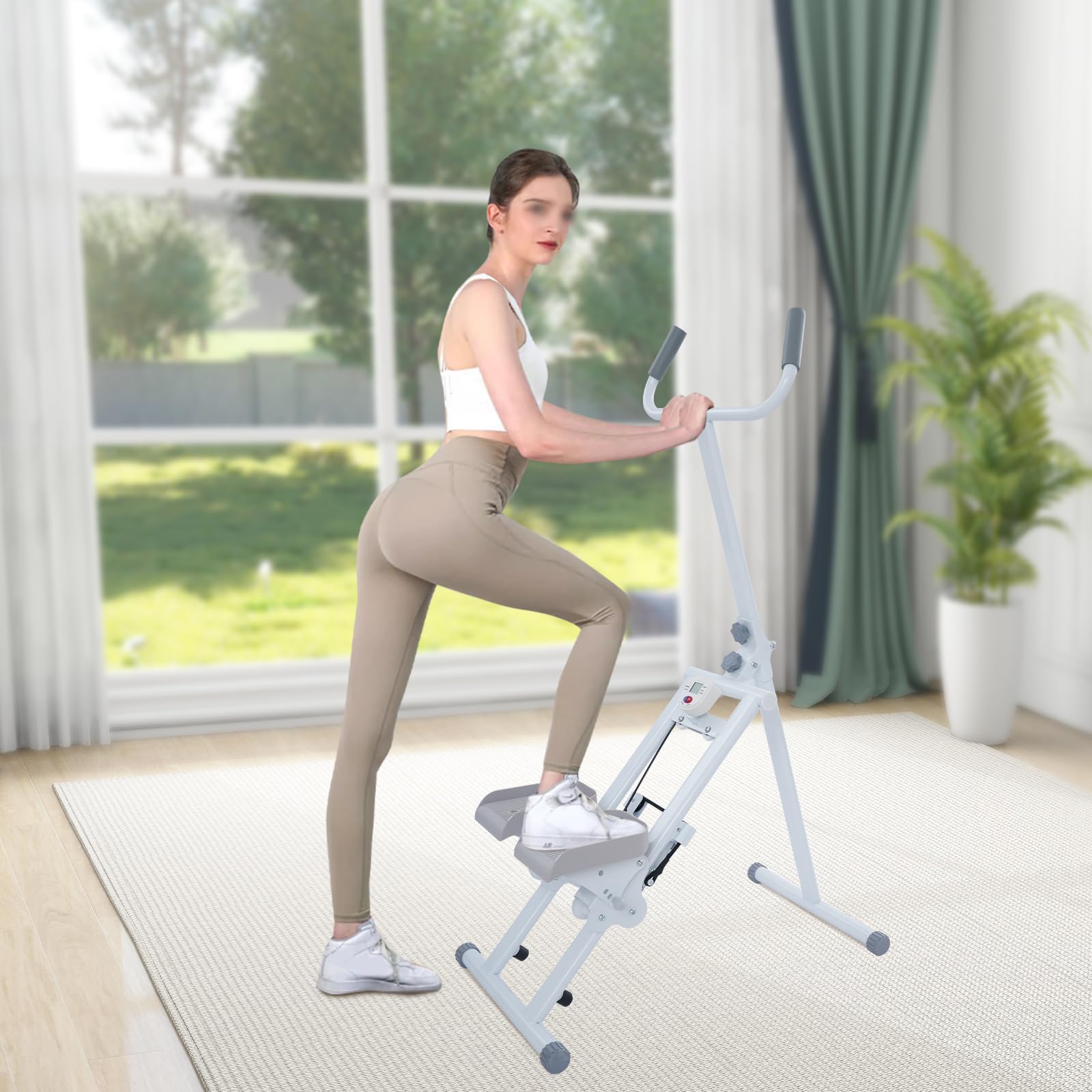 Foldable Stair Stepper with Display for Full-Body Home Workouts