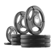 Tri-Grip Rubber Coated Olympic Weight Plates Set