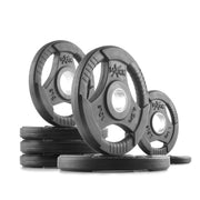 Tri-Grip Rubber Coated Olympic Weight Plates Set