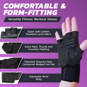Fingerless Fitness Gloves with Ergonomic Gel Padding for Gym Training