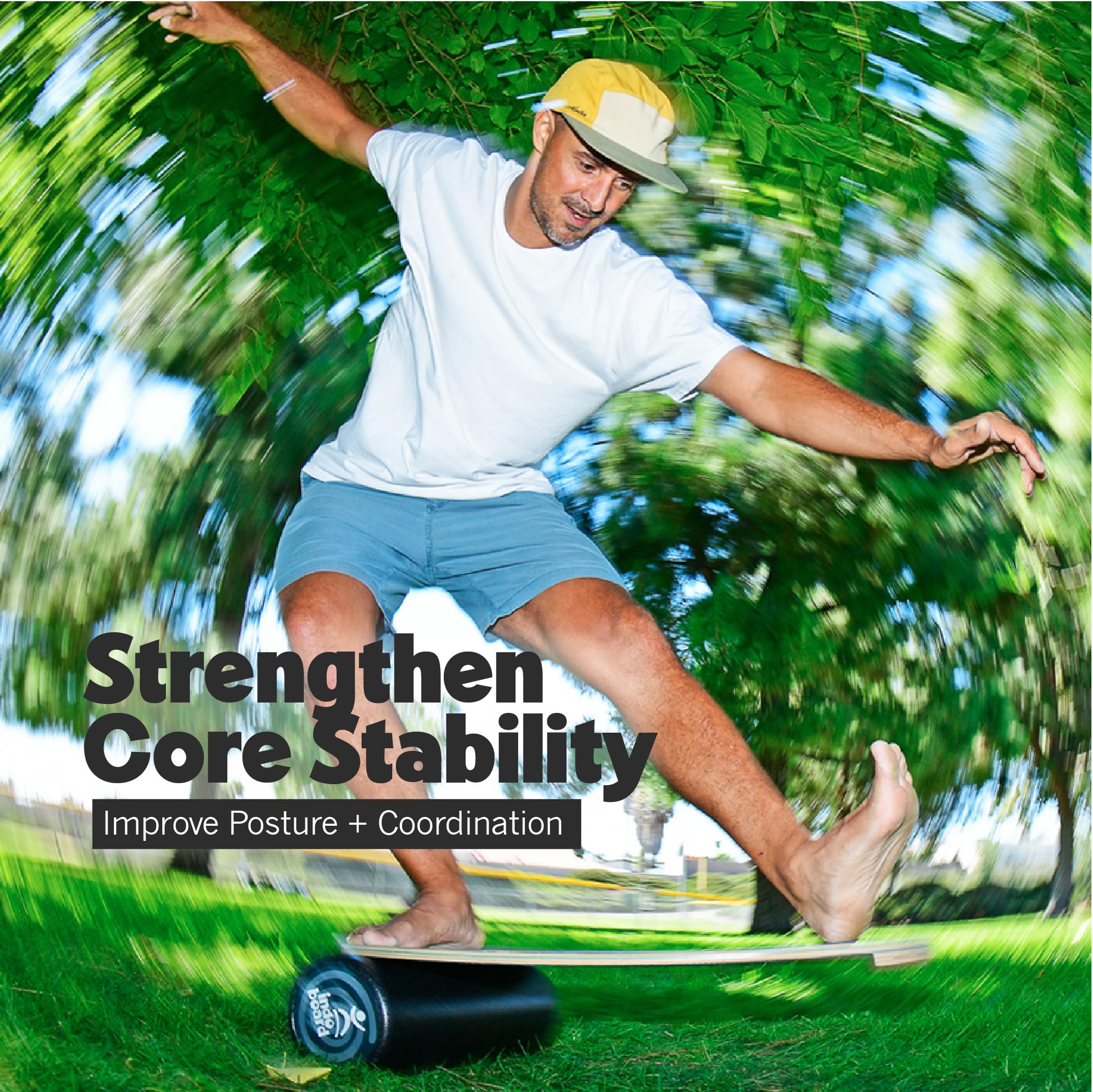 Balance Board with Roller for Core Strength & Stability Training